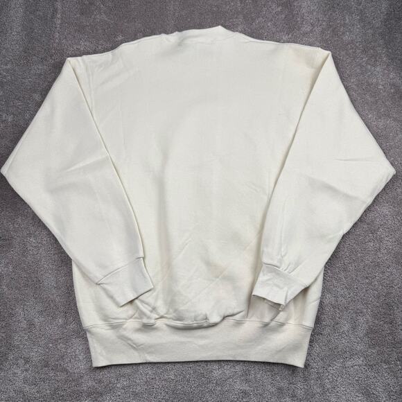 Vintage Blank Crewneck Sweatshirt Size XL Fruit Of The Loom Cream 90s Minimalist - Picture 3 of 5